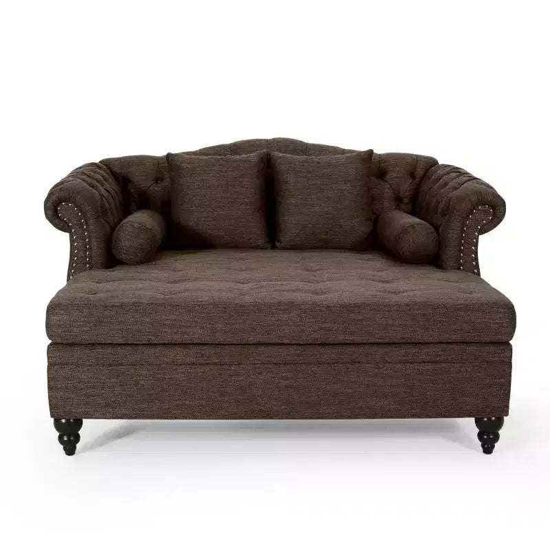 Canapé double avec méridienne capitonné vintage Christopher Knight Home Brynn 62