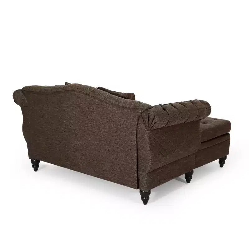 Canapé double avec méridienne capitonné vintage Christopher Knight Home Brynn 62