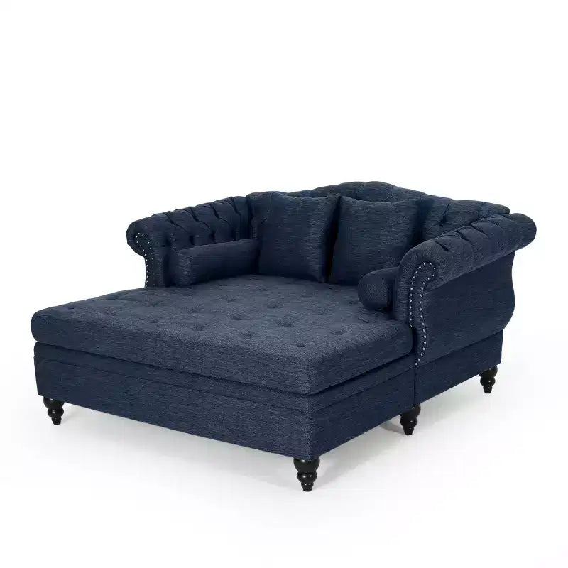 Canapé double avec méridienne capitonné vintage Christopher Knight Home Brynn 62