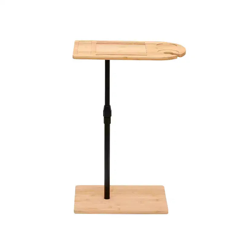 Table basse rectangulaire/ovale, plateau de canapé en bambou à hauteur réglable avec fentes pour salon, appartement