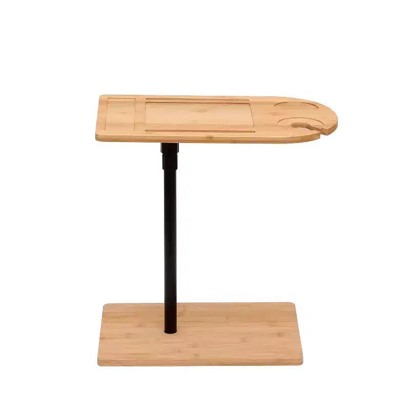 Table basse rectangulaire/ovale, plateau de canapé en bambou à hauteur réglable avec fentes pour salon, appartement