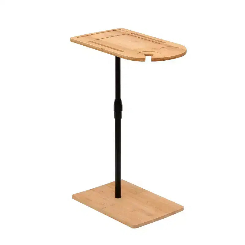Table basse rectangulaire/ovale, plateau de canapé en bambou à hauteur réglable avec fentes pour salon, appartement