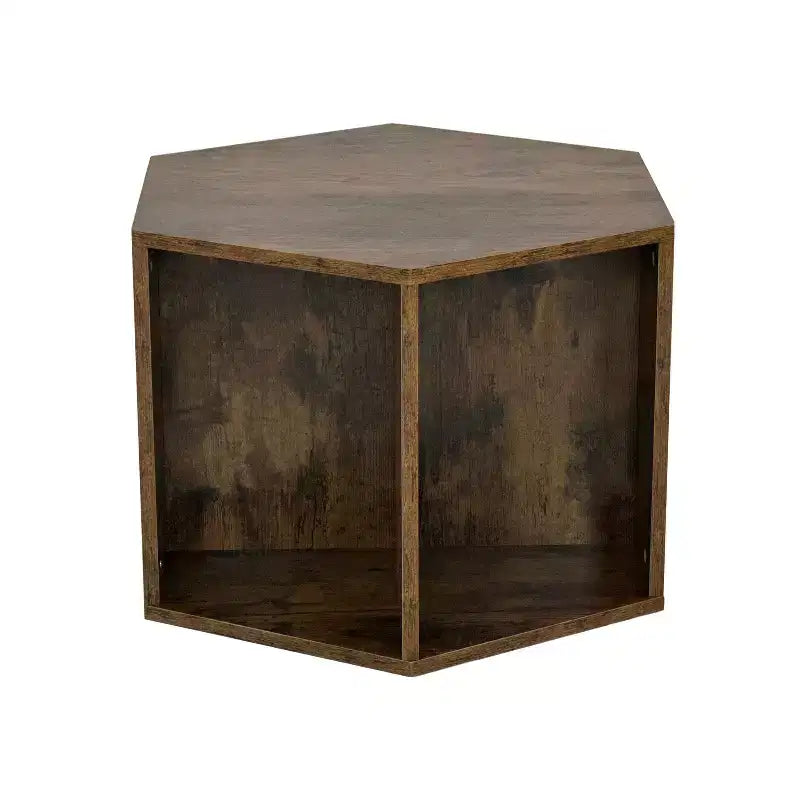 Table Basse Hexagonale Empilable Okak 23.6 avec Rangement Ouvert, Table d'Appoint Multifonctionnelle pour Salon, Chambre à Coucher, Bureau à Domicile