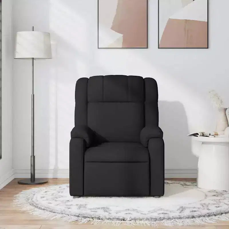 Fauteuil inclinable de massage pour salon, 6 points de vibration réglables, tissu noir