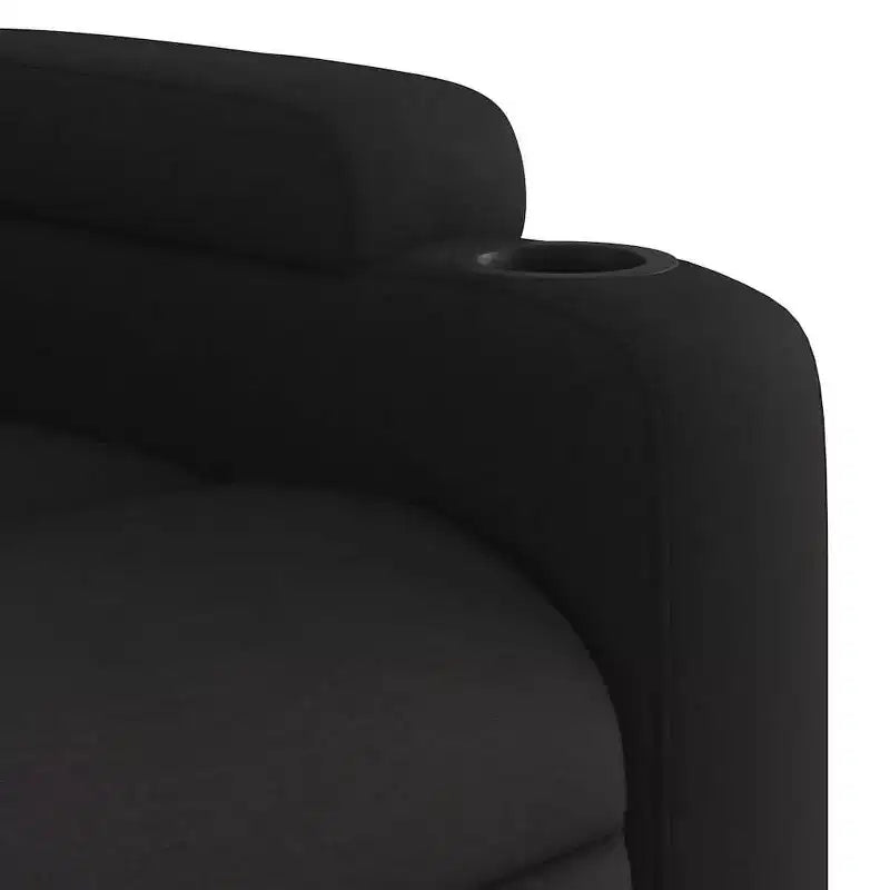 Fauteuil inclinable de massage en tissu noir-Inclinaison manuelle-Massage par vibration-Assise rembourrée-Porte-gobelets