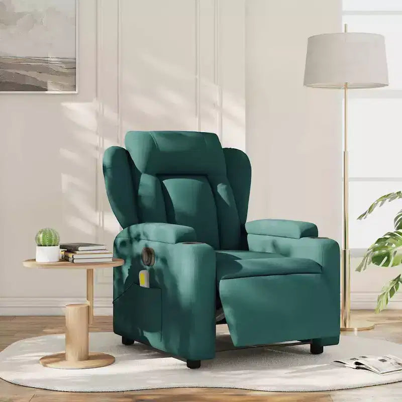 Fauteuil inclinable de massage électrique vert foncé