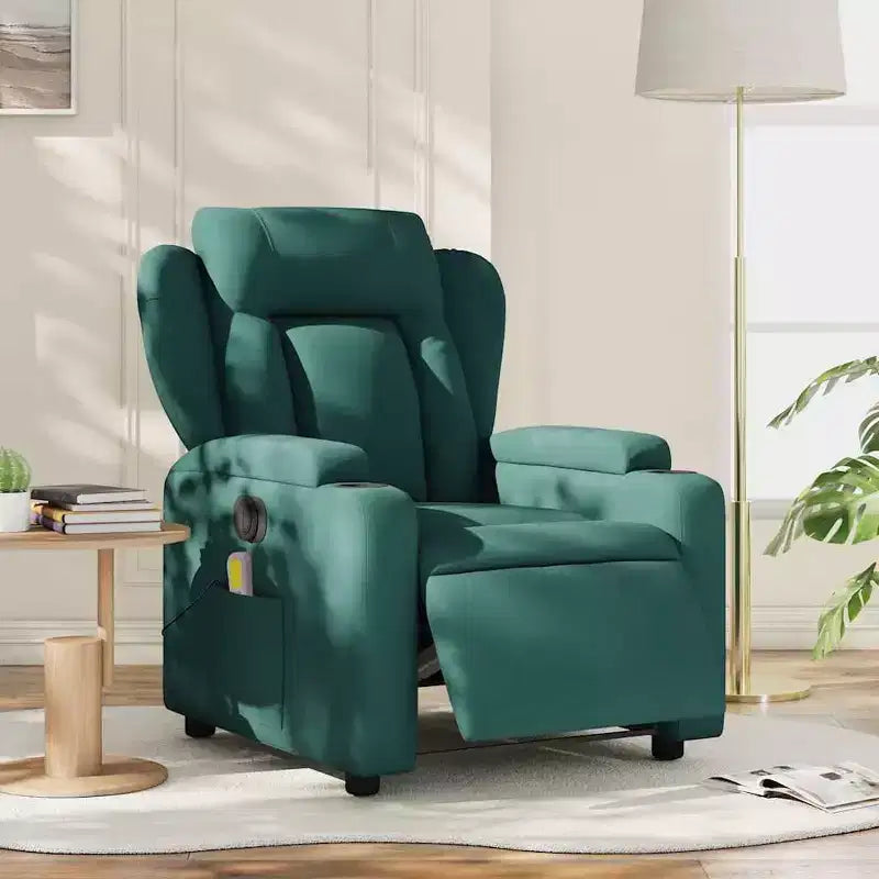 Fauteuil inclinable de massage électrique vert foncé