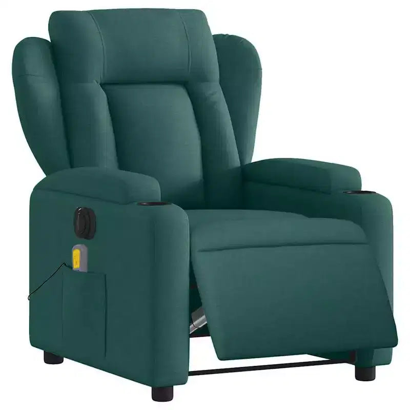 Fauteuil inclinable de massage électrique vert foncé