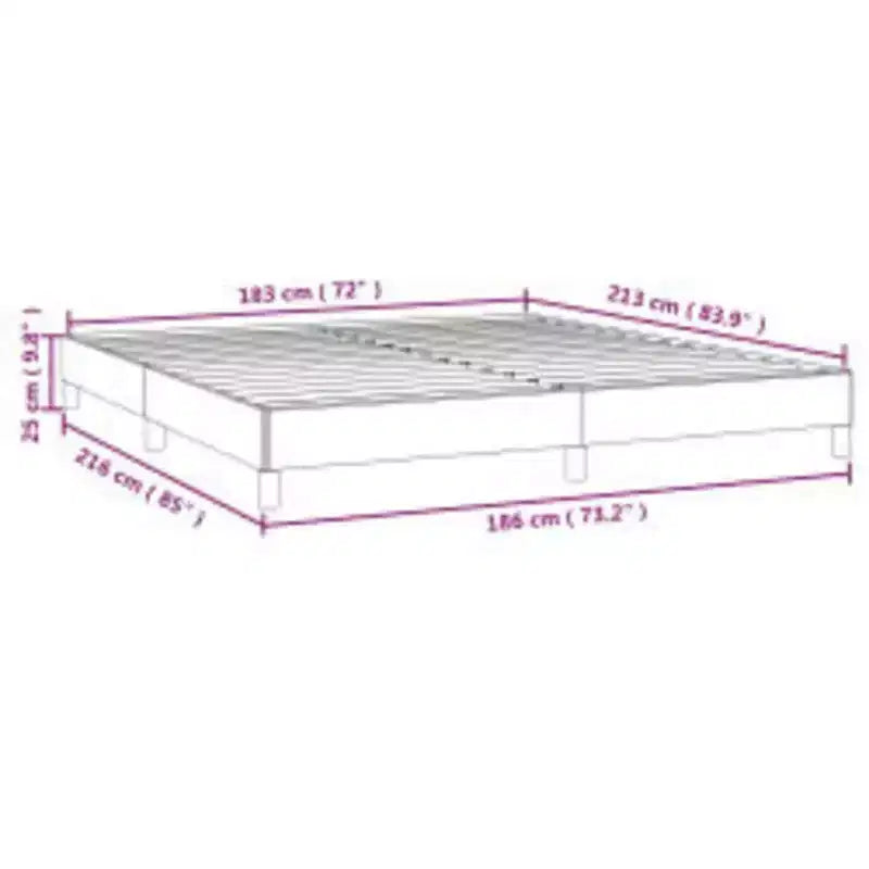 Cadre de lit California King, cadre de lit plateforme rembourré en similicuir, blanc, sans matelas