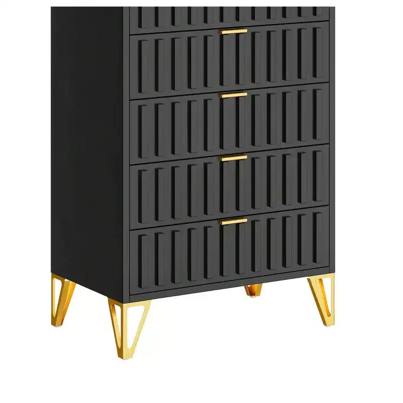 Meuble de rangement en métal à 5 tiroirs, commodes pour chambre à coucher, salon, organisateur, salon, entrée, couloir, noir
