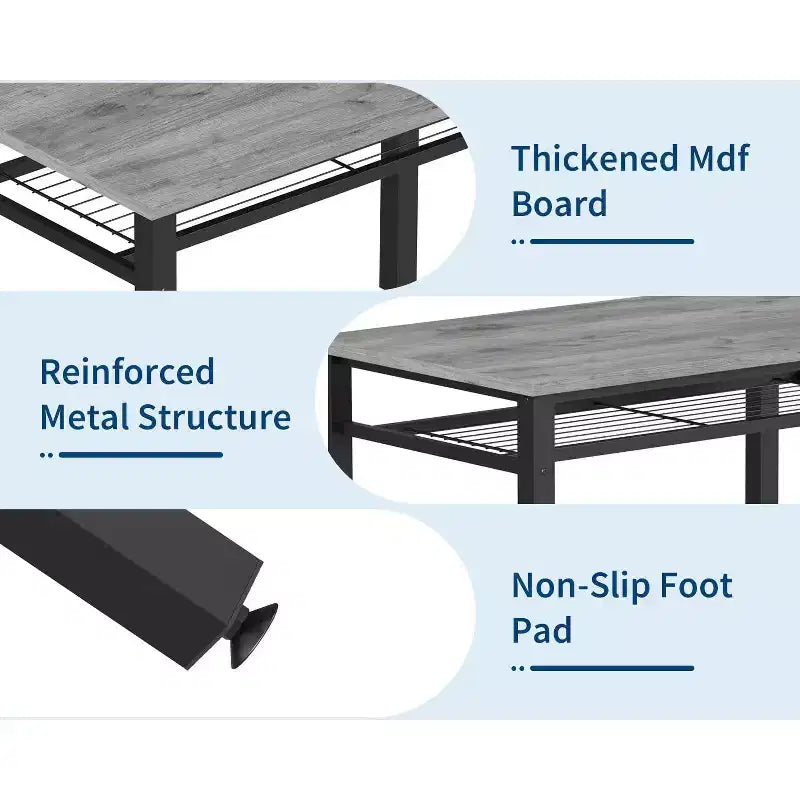 Ensemble Table de Cuisine Fermière pour 4 avec Banc de Rangement, Ensemble Table et Chaises pour Cuisine Salle à Manger Appartement