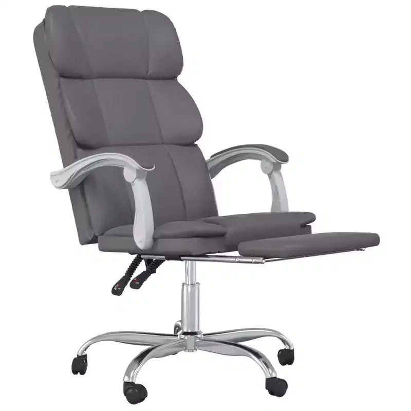 Chaise de bureau en similicuir réglable en hauteur, chaise d'ordinateur ergonomique à dossier haut avec support lombaire et repose-pieds pour la maison et le bureau