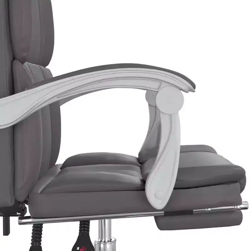 Chaise de bureau en similicuir réglable en hauteur, chaise d'ordinateur ergonomique à dossier haut avec support lombaire et repose-pieds pour la maison et le bureau