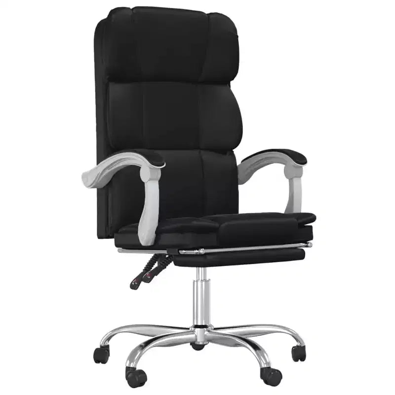 Chaise de bureau en similicuir réglable en hauteur, chaise d'ordinateur ergonomique à dossier haut avec support lombaire et repose-pieds pour la maison et le bureau