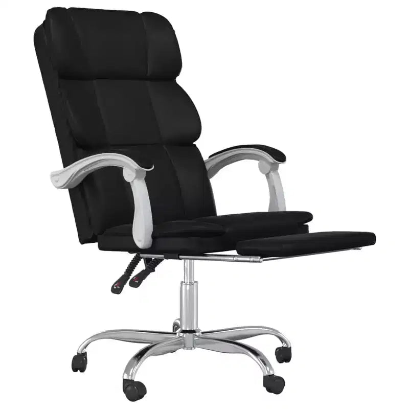 Chaise de bureau en similicuir réglable en hauteur, chaise d'ordinateur ergonomique à dossier haut avec support lombaire et repose-pieds pour la maison et le bureau