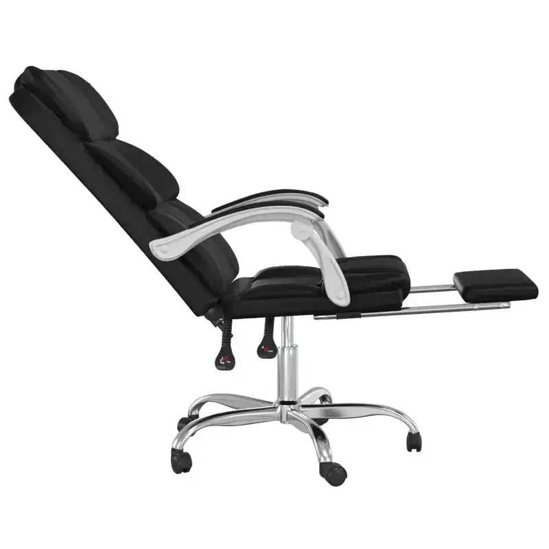 Chaise de bureau en similicuir réglable en hauteur, chaise d'ordinateur ergonomique à dossier haut avec support lombaire et repose-pieds pour la maison et le bureau