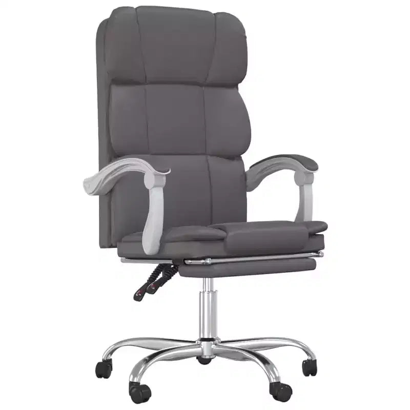 Chaise de bureau en similicuir réglable en hauteur, chaise d'ordinateur ergonomique à dossier haut avec support lombaire et repose-pieds pour la maison et le bureau