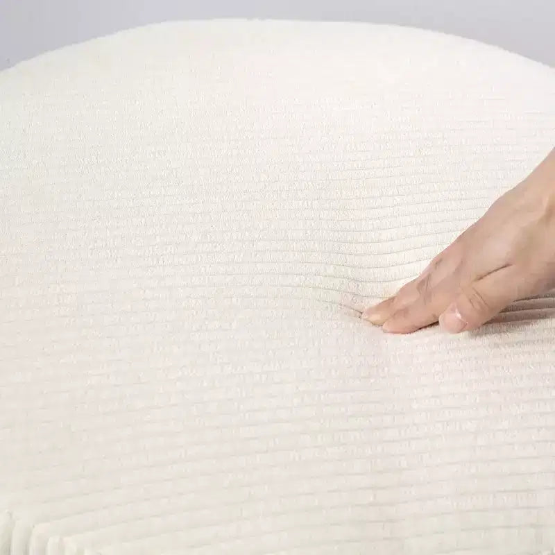 Pouffe de rangement rond de 24 pouces avec couvercle, repose-pieds rembourré en velours côtelé pour salon, chambre à coucher
