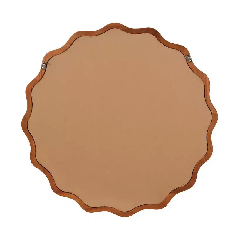 Miroir décoratif PexFix 36 avec cadre en bois massif ondulé, style moderne de ferme, pour chambre à coucher, salle de bain, salon, entrée, marron