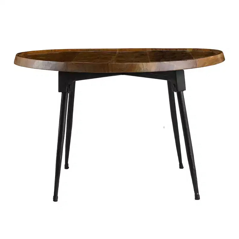 Table basse ovale Noyes en bois d'acacia et fer GDFStudio