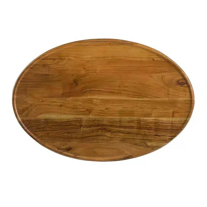 Table basse ovale Noyes en bois d'acacia et fer GDFStudio