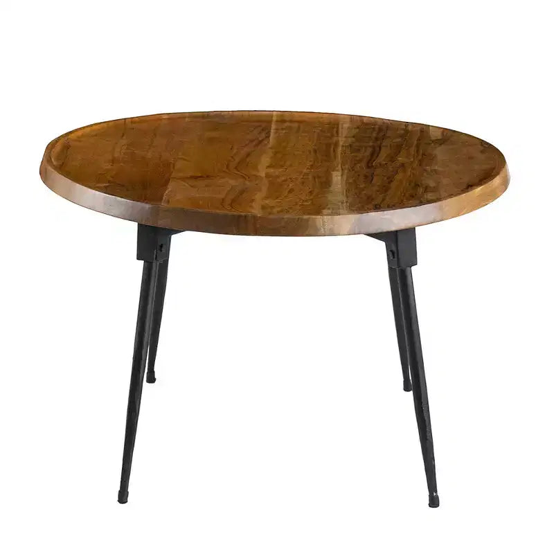 Table basse ovale Noyes en bois d'acacia et fer GDFStudio