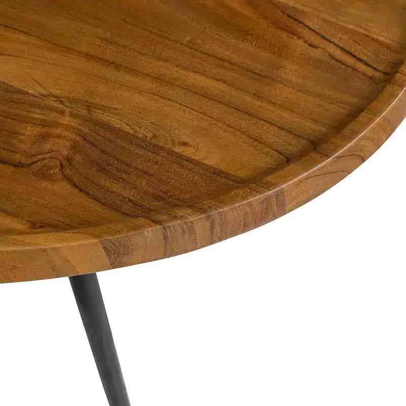 Table basse ovale Noyes en bois d'acacia et fer GDFStudio