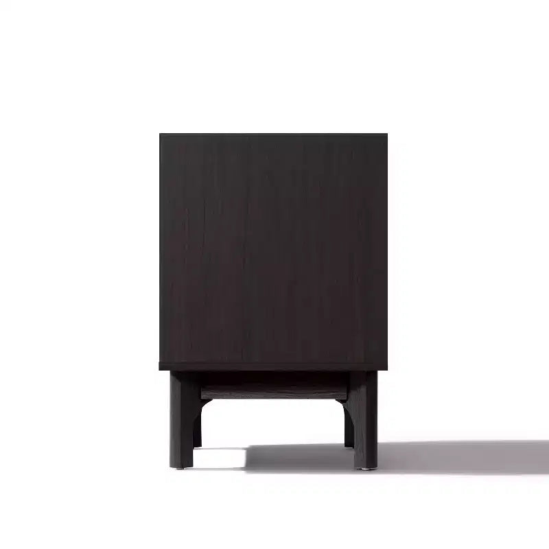 Table de chevet moderne LuxenHome avec plateau en faux marbre, 23, table de chevet wengé noir avec tiroir marron