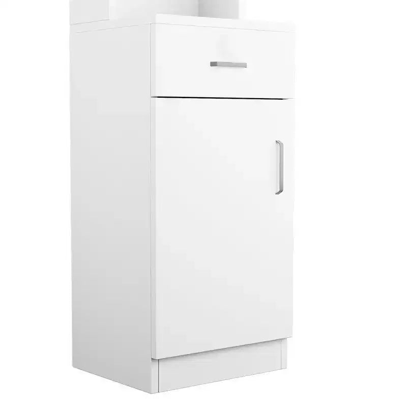 Meuble de rangement pour barbier en MDF 5 compartiments 1 tiroir 1 porte