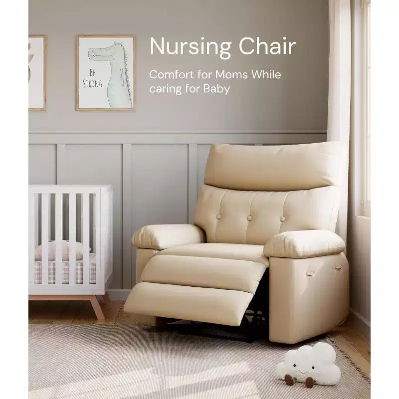 Fauteuil inclinable XL – Fauteuil inclinable manuel en cuir PU pour adultes, Fauteuil relax confortable avec accoudoirs et dossier rembourrés, Poche latérale, Canapé simple