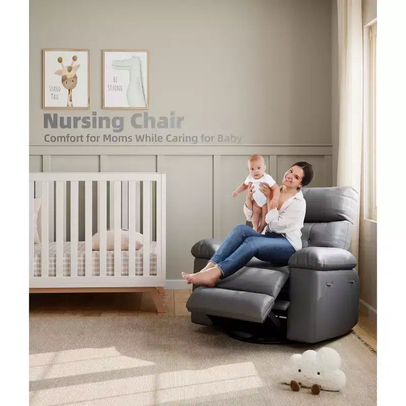 Fauteuil inclinable XL – Fauteuil inclinable manuel en cuir PU pour adultes, Fauteuil relax confortable avec accoudoirs et dossier rembourrés, Poche latérale, Canapé simple