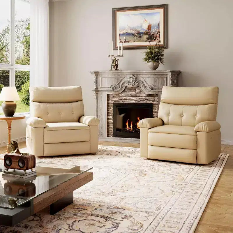Fauteuil inclinable XL – Fauteuil inclinable manuel en cuir PU pour adultes, Fauteuil relax confortable avec accoudoirs et dossier rembourrés, Poche latérale, Canapé simple