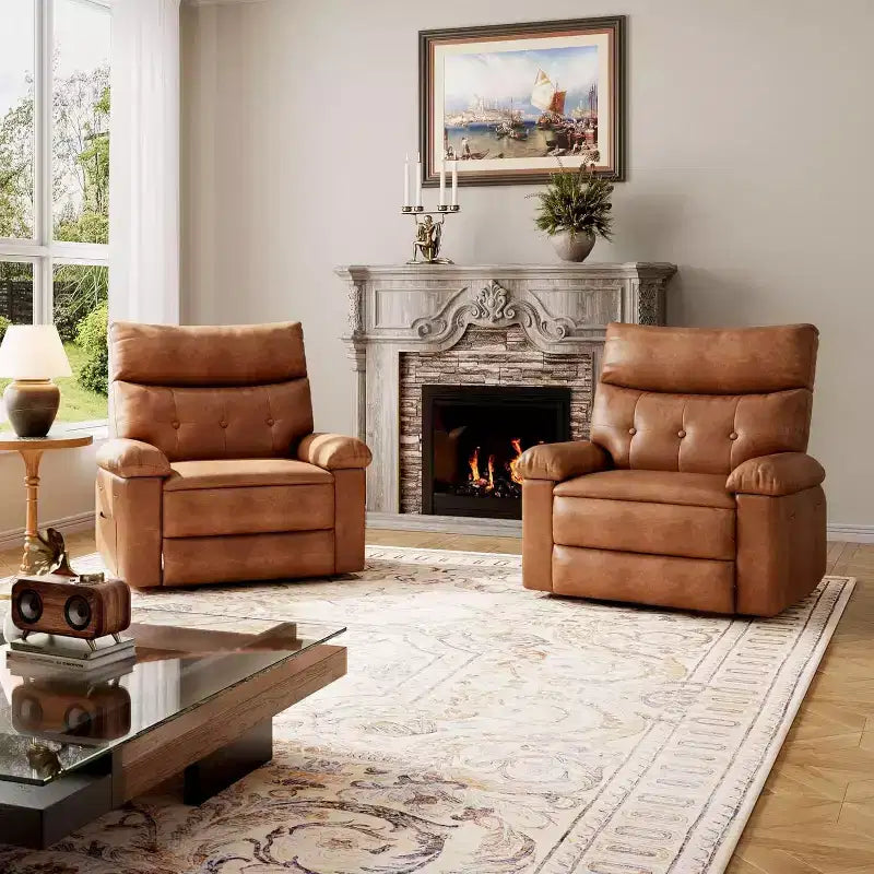 Fauteuil inclinable XL – Fauteuil inclinable manuel en cuir PU pour adultes, Fauteuil relax confortable avec accoudoirs et dossier rembourrés, Poche latérale, Canapé simple