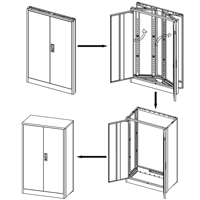 Armoire de rangement 42 avec portes verrouillables, étagère réglable, armoire de classement pliante en métal pour bureau, maison, école, garage