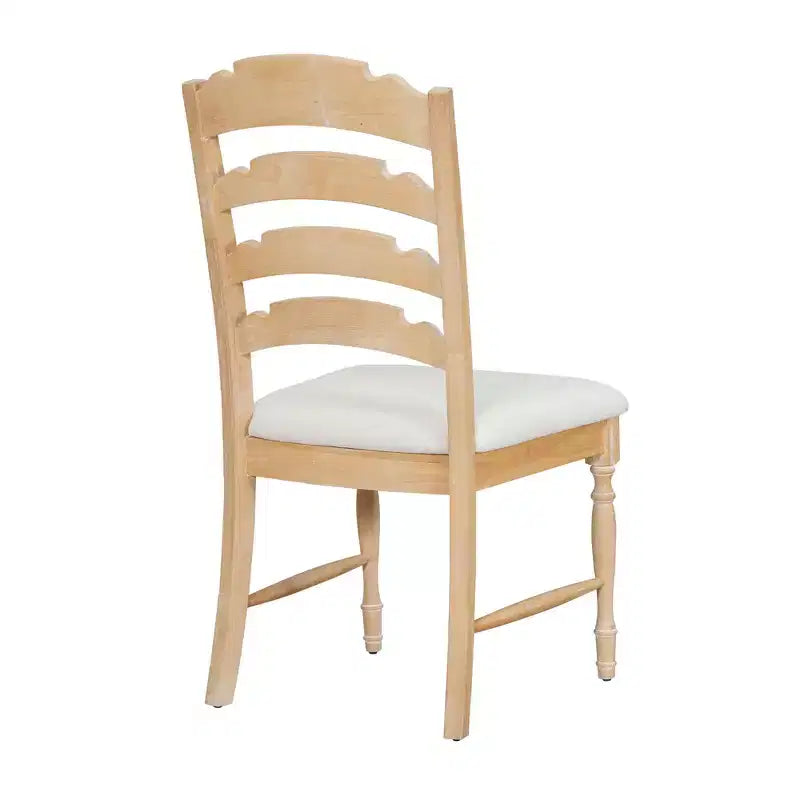 Chaises de salle à manger vintage rembourrées 4 pièces, dossiers crénelés, salle à manger, naturel
