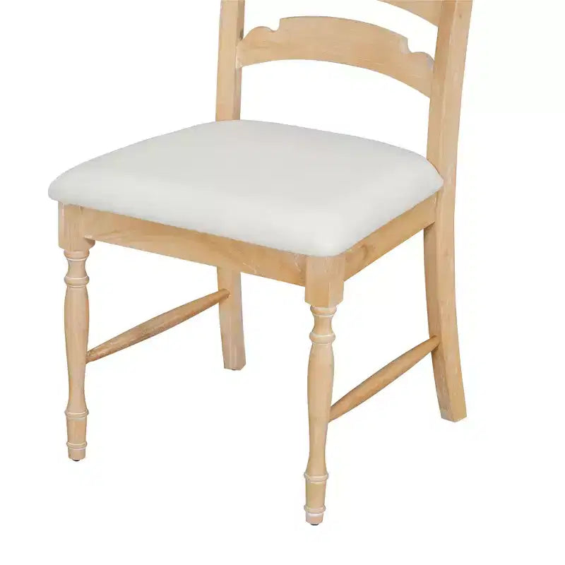 Chaises de salle à manger vintage rembourrées 4 pièces, dossiers crénelés, salle à manger, naturel
