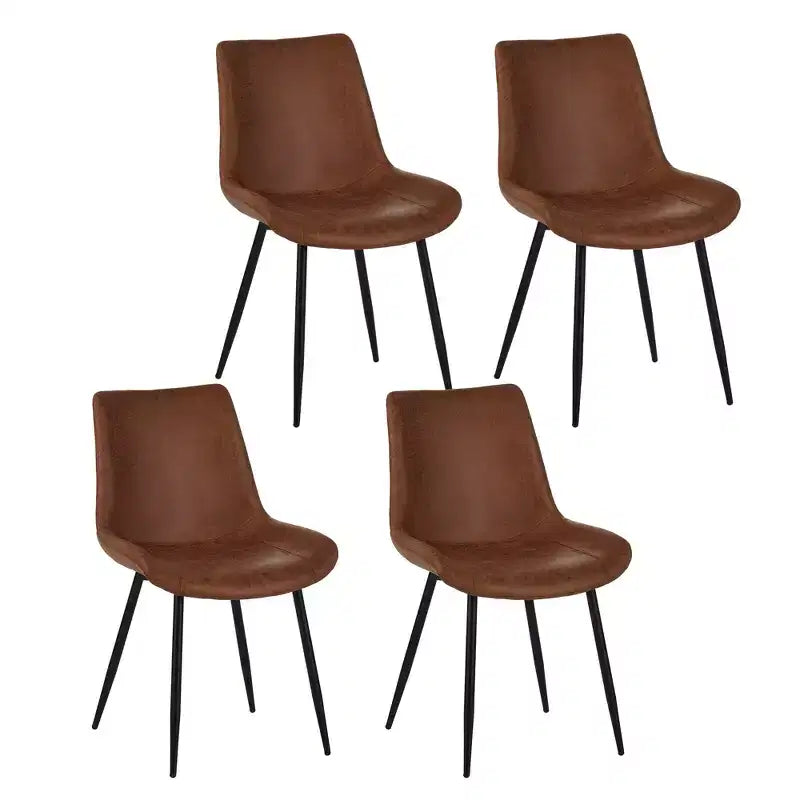 Chaises de salle à manger GDFStudio Riven modernes en similicuir avec cadre en métal (lot de 4)