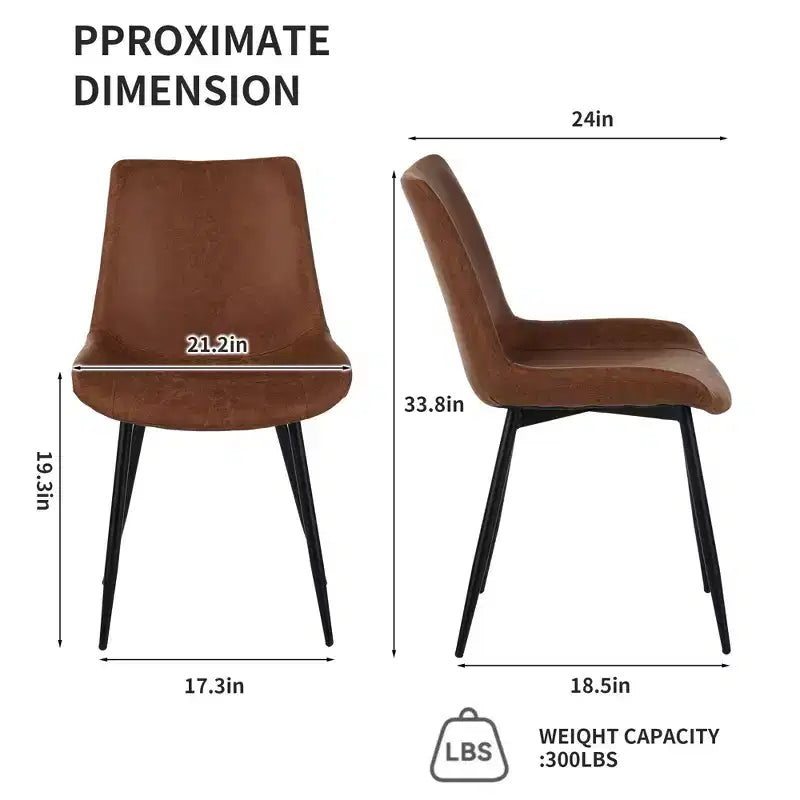 Chaises de salle à manger GDFStudio Riven modernes en similicuir avec cadre en métal (lot de 4)