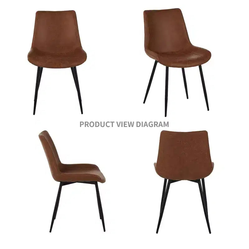 Chaises de salle à manger GDFStudio Riven modernes en similicuir avec cadre en métal (lot de 4)