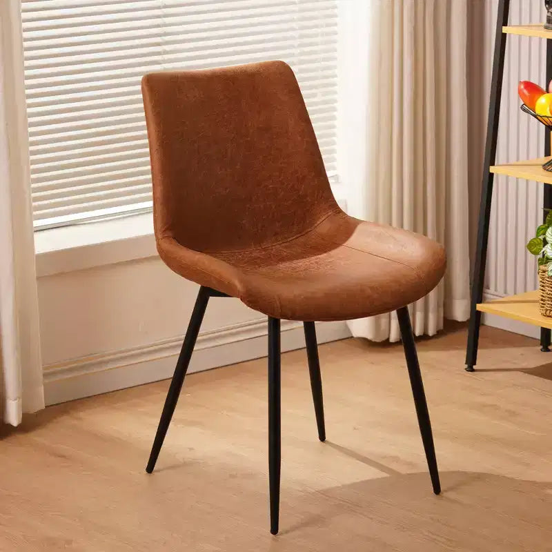 Chaises de salle à manger GDFStudio Riven modernes en similicuir avec cadre en métal (lot de 4)