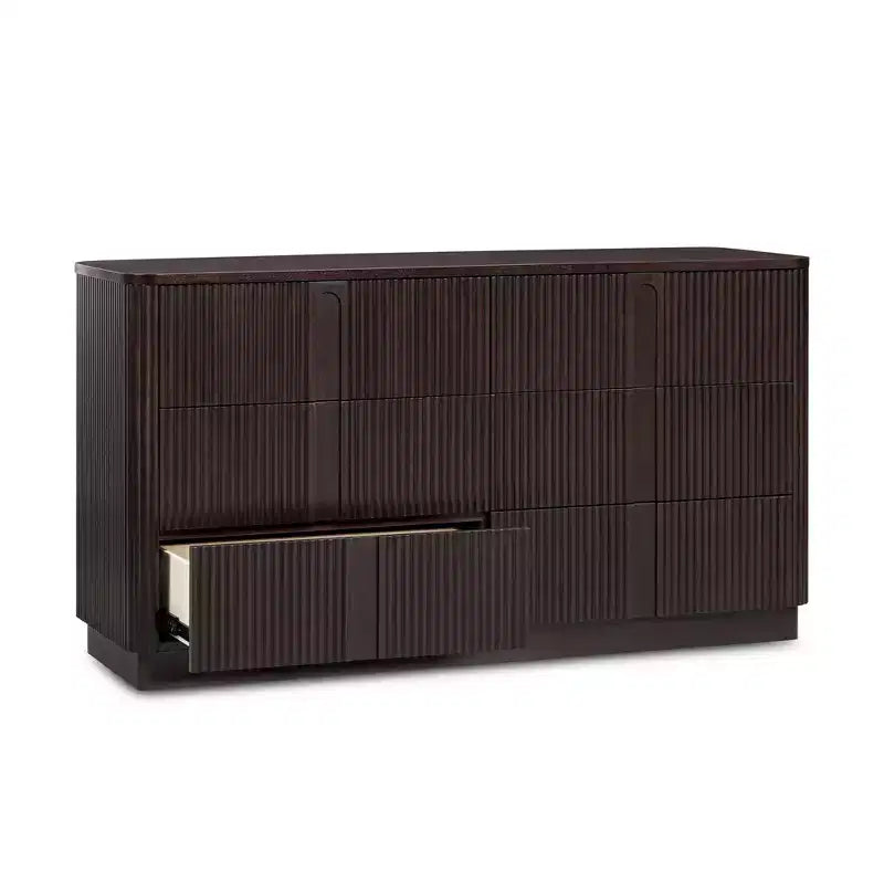 Teamson Home Potomac Commode à 6 tiroirs en bois massif de style bohème moderne avec rangement profond, ouverture par pression et bords arrondis