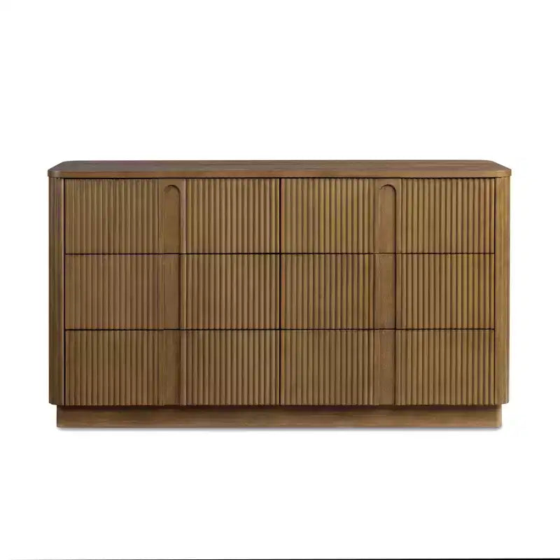 Teamson Home Potomac Commode à 6 tiroirs en bois massif de style bohème moderne avec rangement profond, ouverture par pression et bords arrondis