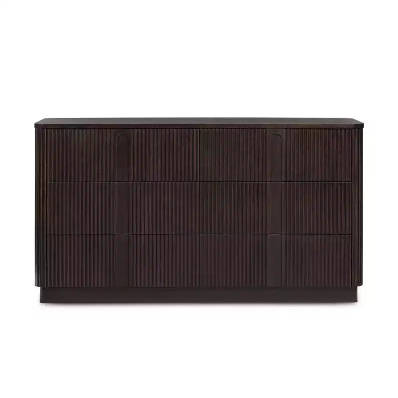 Teamson Home Potomac Commode à 6 tiroirs en bois massif de style bohème moderne avec rangement profond, ouverture par pression et bords arrondis