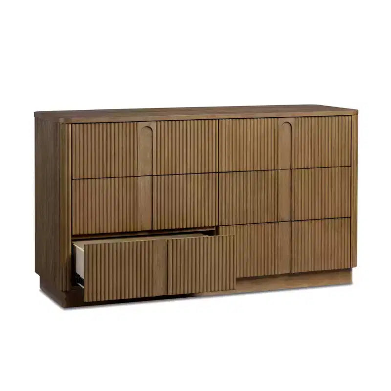 Teamson Home Potomac Commode à 6 tiroirs en bois massif de style bohème moderne avec rangement profond, ouverture par pression et bords arrondis