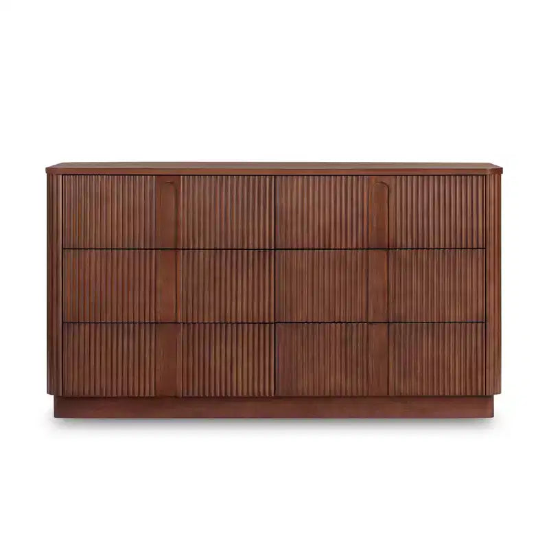 Teamson Home Potomac Commode à 6 tiroirs en bois massif de style bohème moderne avec rangement profond, ouverture par pression et bords arrondis