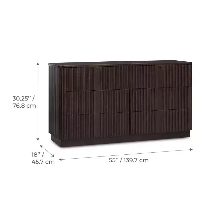 Teamson Home Potomac Commode à 6 tiroirs en bois massif de style bohème moderne avec rangement profond, ouverture par pression et bords arrondis
