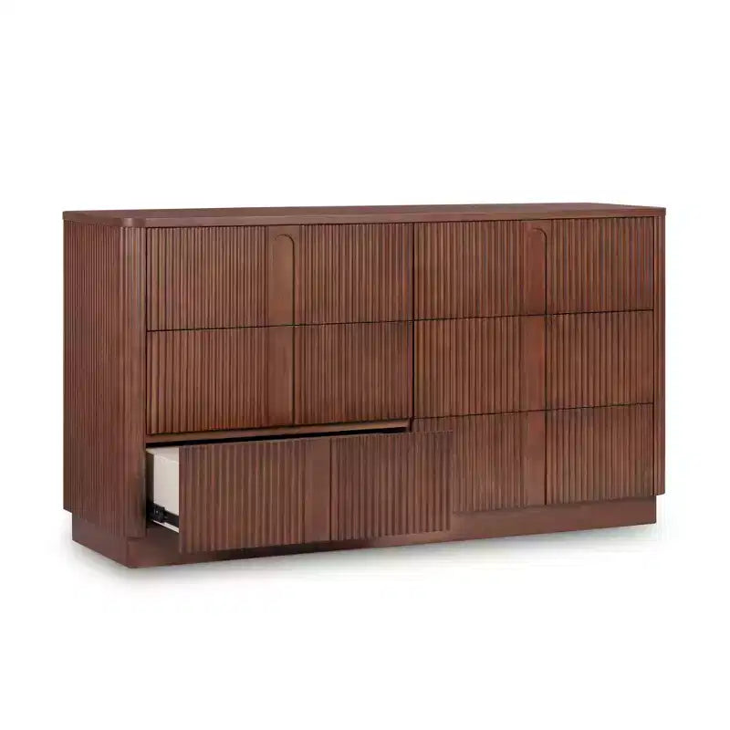 Teamson Home Potomac Commode à 6 tiroirs en bois massif de style bohème moderne avec rangement profond, ouverture par pression et bords arrondis