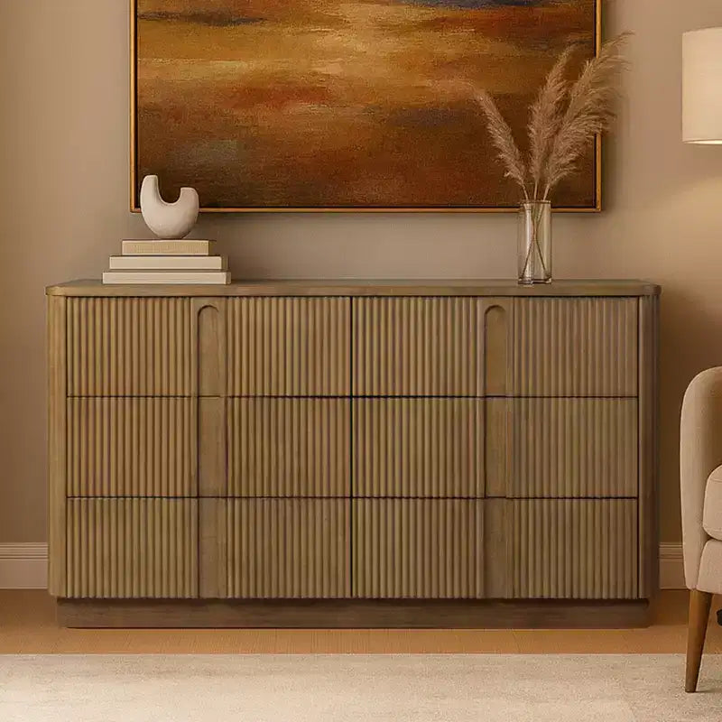 Teamson Home Potomac Commode à 6 tiroirs en bois massif de style bohème moderne avec rangement profond, ouverture par pression et bords arrondis