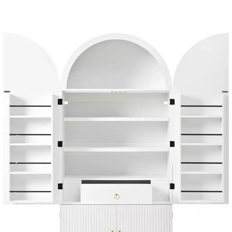 Vaisselier de Cuisine Autoportant en Arche de 72 Po avec Étagères Réglables et Tiroir Caché pour Cuisine, Salle à Manger ou Salon-Panipeachy