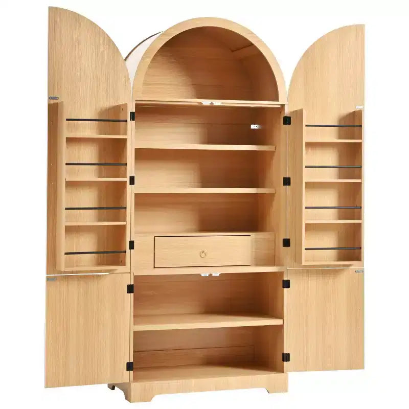 Vaisselier de Cuisine Autoportant en Arche de 72 Po avec Étagères Réglables et Tiroir Caché pour Cuisine, Salle à Manger ou Salon-Panipeachy